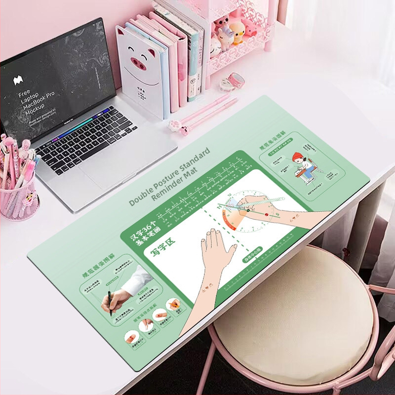 Gumijas galda paliktnis, pretslīdīgs, ar drukātu logotipu — japāņu vienkāršā stila biroja galda paliktnis