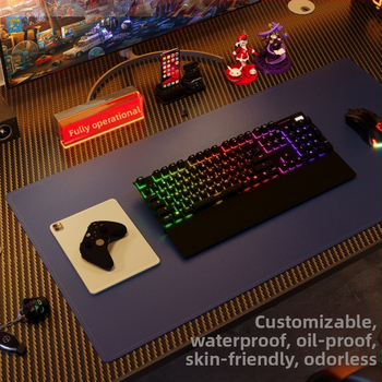 Ādas divpusēja galda paliktnis ar pretslīdējošu virsmu, logotipa drukāšana un pielāgošana