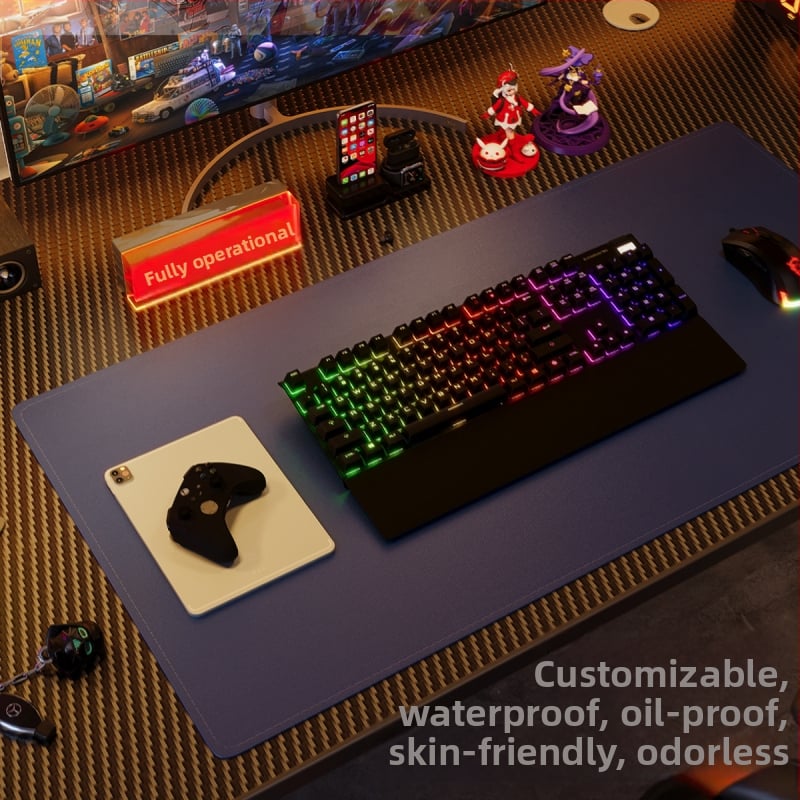 Ādas divpusēja galda paliktnis ar pretslīdējošu virsmu, logotipa drukāšana un pielāgošana