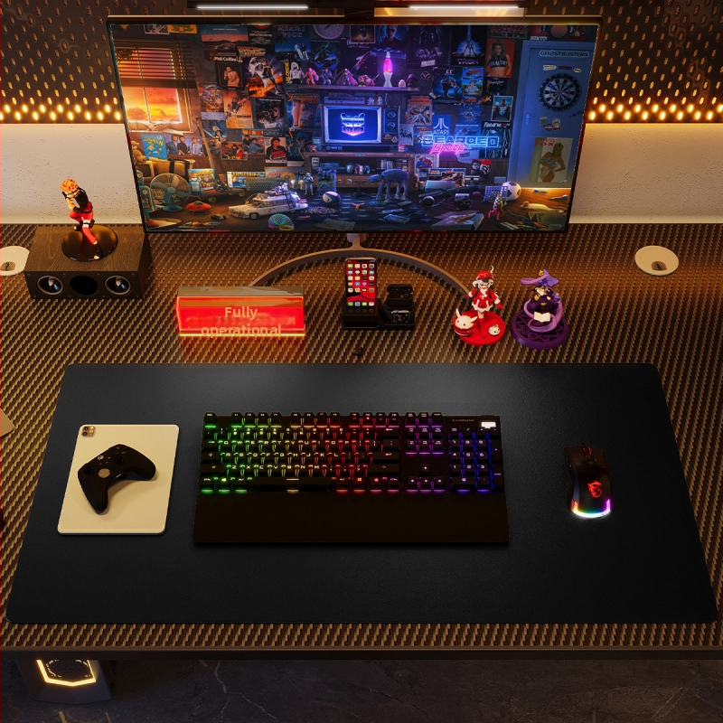 Ādas divpusēja galda paliktnis ar pretslīdējošu virsmu, logotipa drukāšana un pielāgošana