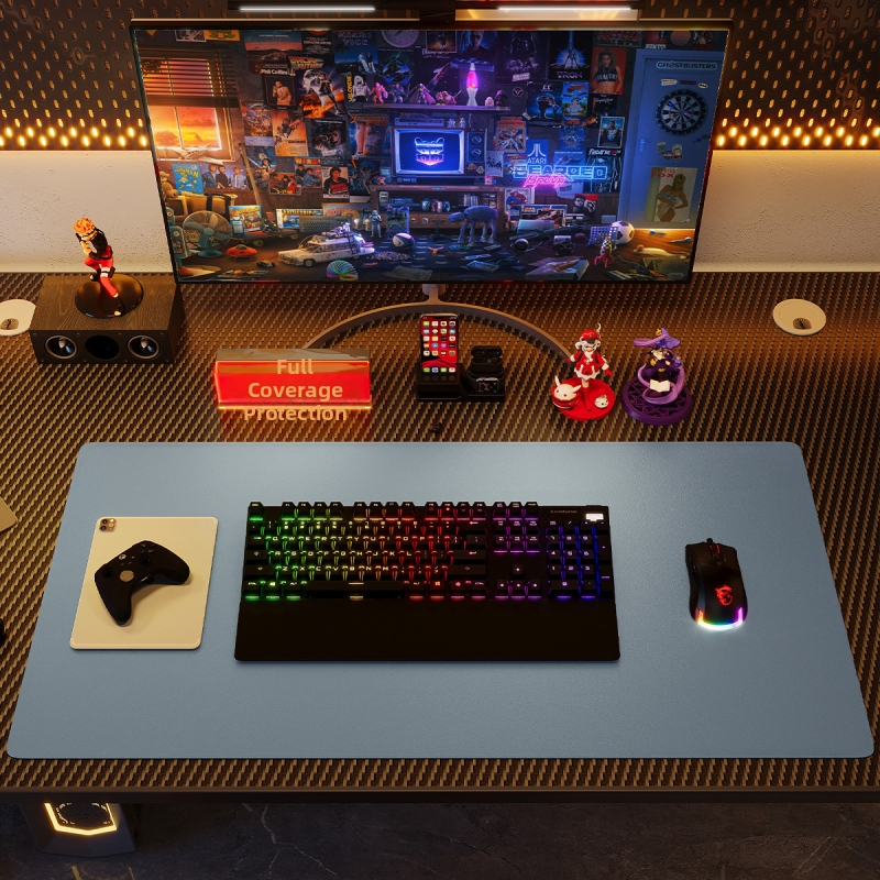 Ādas divpusēja galda paliktnis ar pretslīdējošu virsmu, logotipa drukāšana un pielāgošana