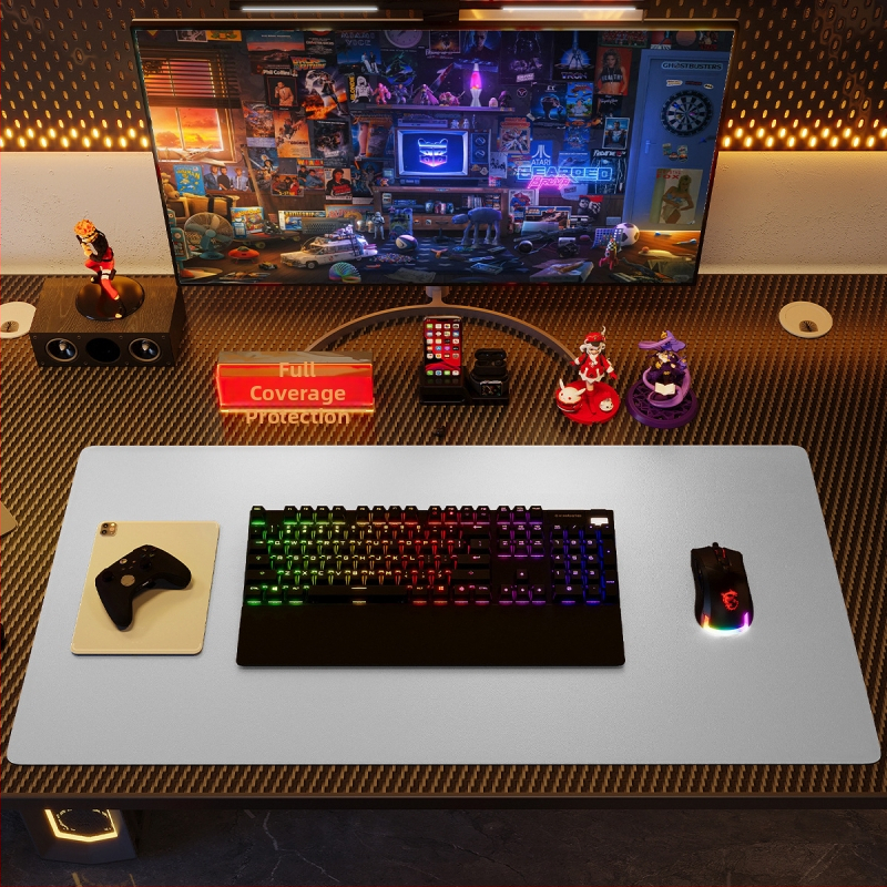 Ādas divpusēja galda paliktnis ar pretslīdējošu virsmu, logotipa drukāšana un pielāgošana