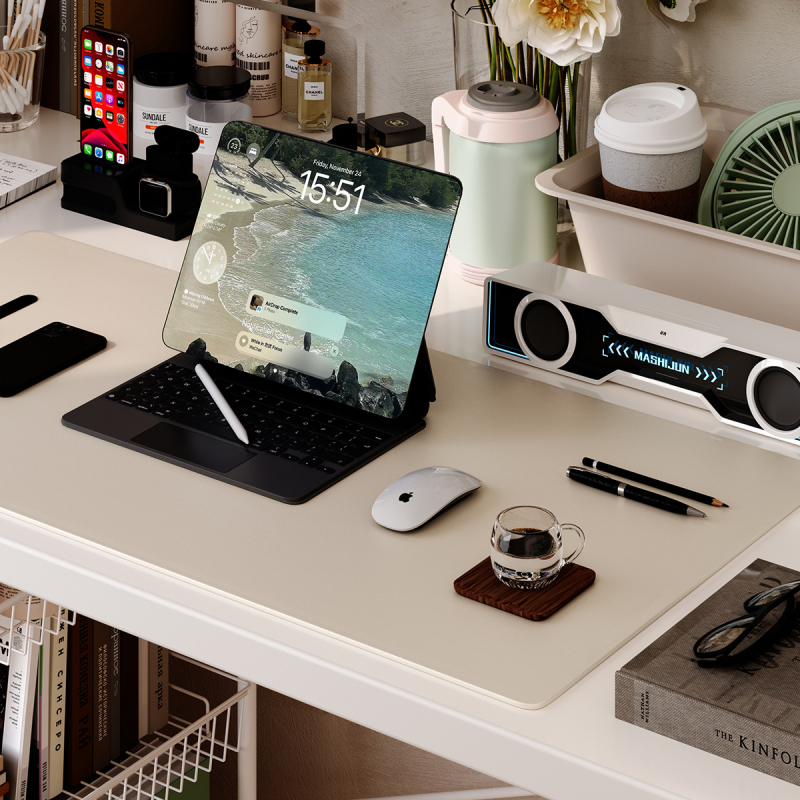 Ādas galda paliktnis, divpusīgs, pretslīdīgs, pielāgota apdruka