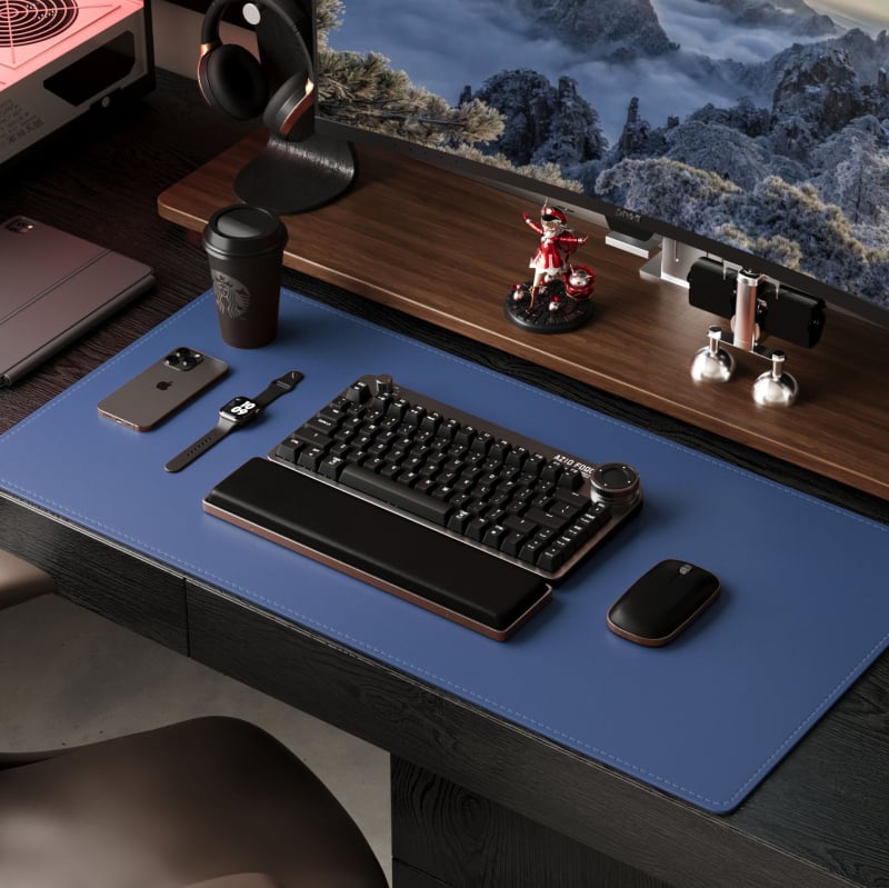 Ādas peles paliktnis, divuspejs, pretslīdēšana, ar karsto pārneses drukāšanu, pielāgojams