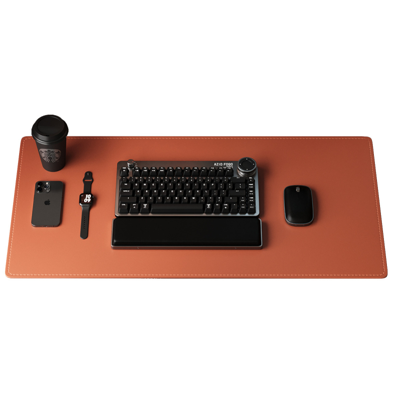 Ādas peles paliktnis, divuspejs, pretslīdēšana, ar karsto pārneses drukāšanu, pielāgojams