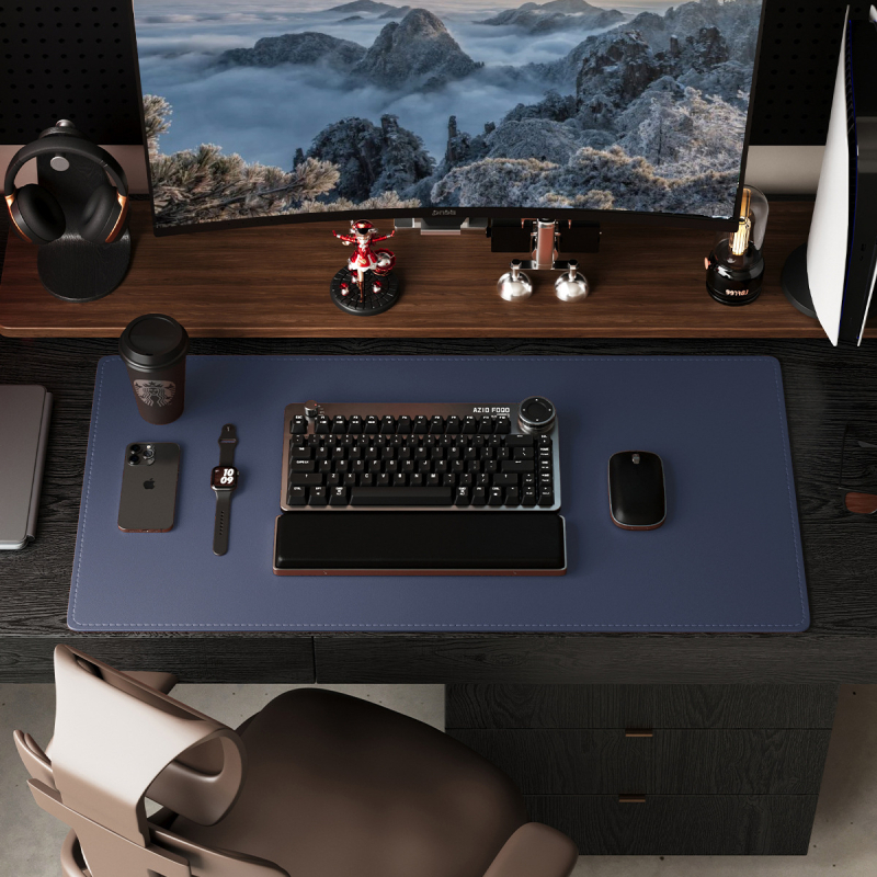 Ādas peles paliktnis, divuspejs, pretslīdēšana, ar karsto pārneses drukāšanu, pielāgojams