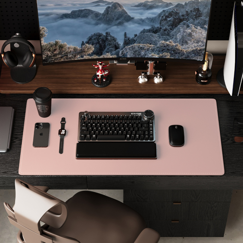 Ādas peles paliktnis, divuspejs, pretslīdēšana, ar karsto pārneses drukāšanu, pielāgojams