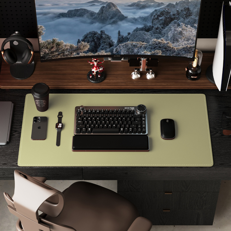 Ādas peles paliktnis, divuspejs, pretslīdēšana, ar karsto pārneses drukāšanu, pielāgojams