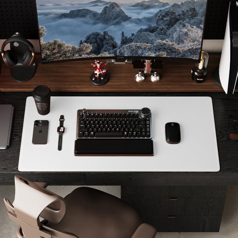 Ādas peles paliktnis, divuspejs, pretslīdēšana, ar karsto pārneses drukāšanu, pielāgojams