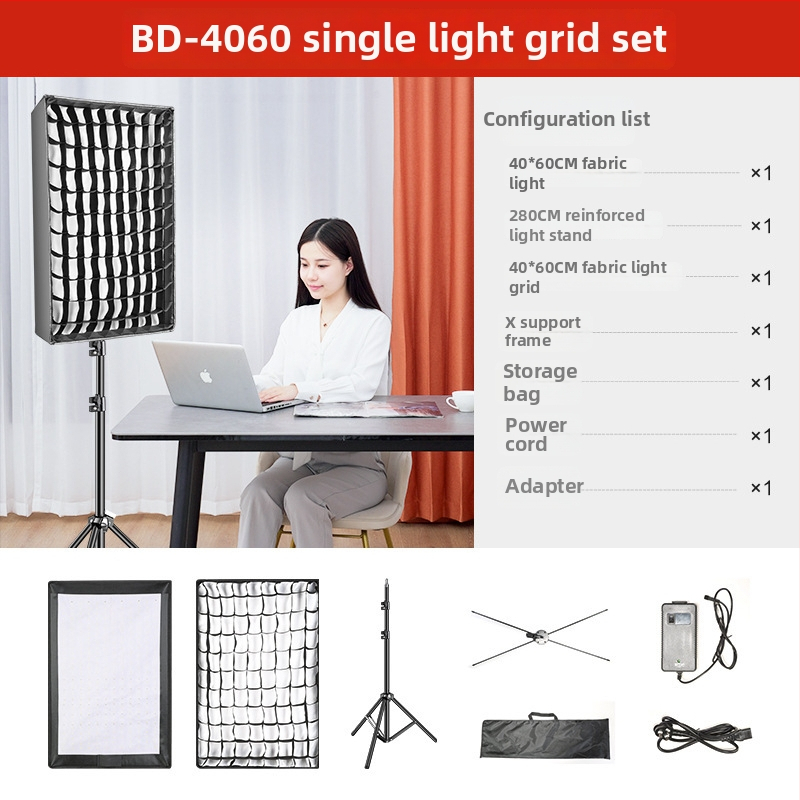 Prenosné LED svetlo na fotografovanie pre živé prenosy, dvojfarebná teplota 2700–6500K, 70–100W, E27 držiak, 22V, nezávislý zdroj napájania, nastaviteľná jas