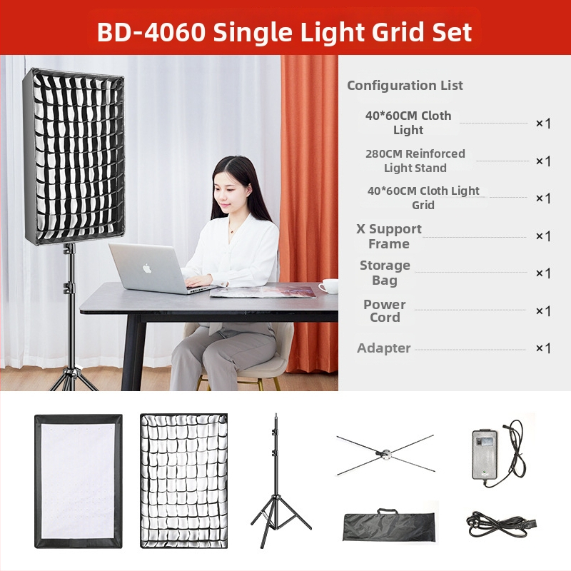 Prenosné LED svetlo na fotografovanie pre živé prenosy, dvojfarebná teplota 2700–6500K, 70–100W, E27 držiak, 22V, nezávislý zdroj napájania, nastaviteľná jas