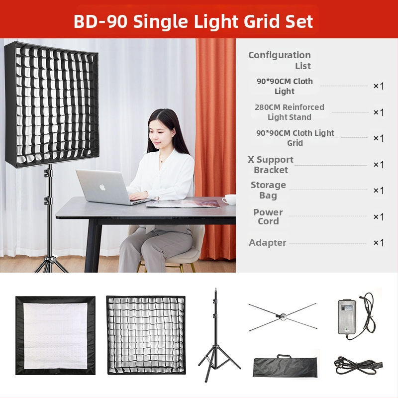 Prenosné LED svetlo na fotografovanie pre živé prenosy, dvojfarebná teplota 2700–6500K, 70–100W, E27 držiak, 22V, nezávislý zdroj napájania, nastaviteľná jas