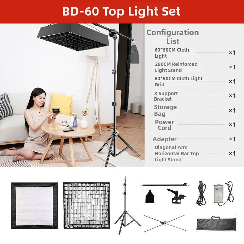 Prenosné LED svetlo na fotografovanie pre živé prenosy, dvojfarebná teplota 2700–6500K, 70–100W, E27 držiak, 22V, nezávislý zdroj napájania, nastaviteľná jas
