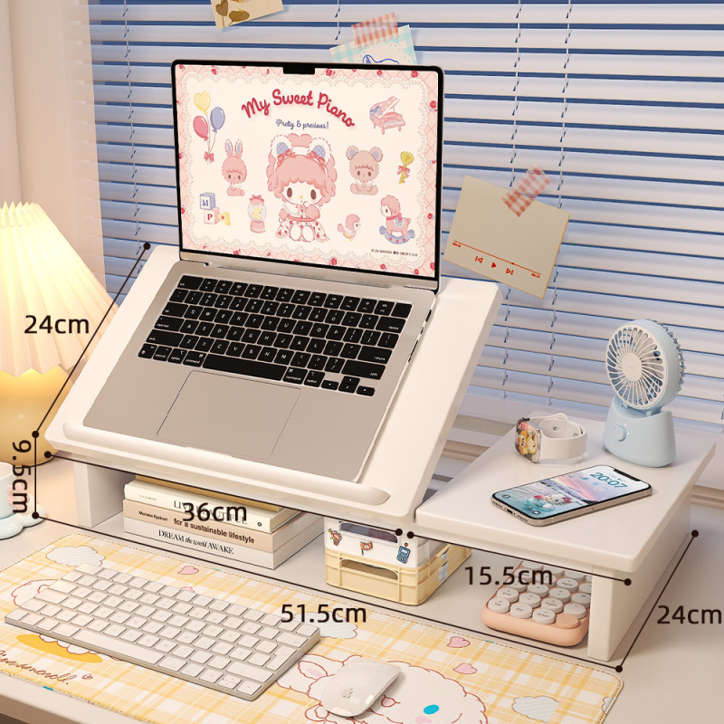 Portatīvo datora statīvs ar pacelamu vertikālo turētāju datoram un planšetēm – bloks no blīvās plātnes; Modelis 484; Preces kods 15; Zīmols 6