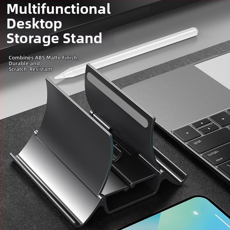 Portatīvā klēpjdatora vertikālais statīvs ar gravitācijas uzglabāšanu, augšupvērsts galda turētājs ar dzesēšanas atbalstu, modelis Gravity bracket, svars 371 g