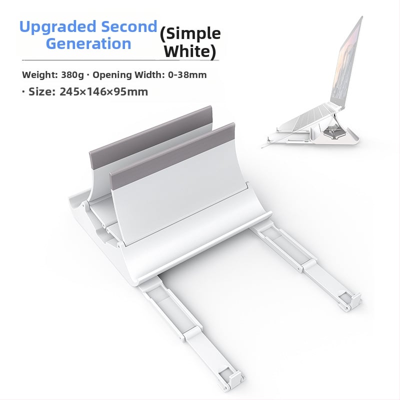 Portatīvā klēpjdatora vertikālais statīvs ar gravitācijas uzglabāšanu, augšupvērsts galda turētājs ar dzesēšanas atbalstu, modelis Gravity bracket, svars 371 g