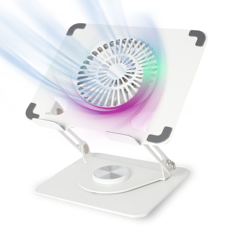 Klēpjdatora statīvs ar 360° pagriezienu, integrēta dzesēšana, atdalāms RGB ventilators