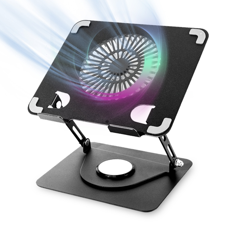 Klēpjdatora statīvs ar 360° pagriezienu, integrēta dzesēšana, atdalāms RGB ventilators