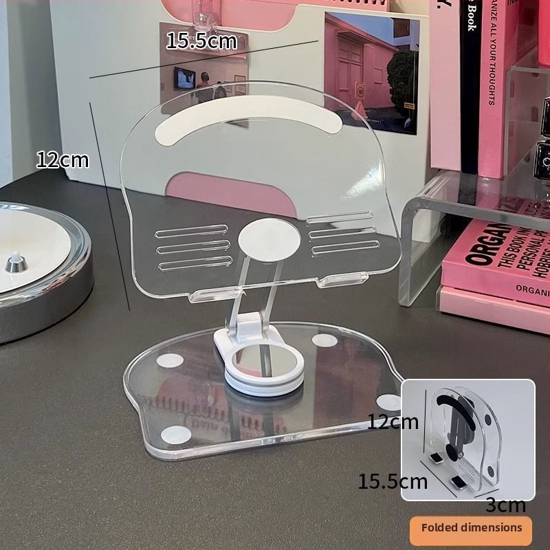 Regulējams galda turētājs telefonam un planšetdatoram, no akrila materiāla, universāla saderība