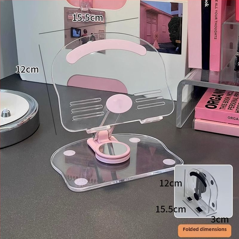 Regulējams galda turētājs telefonam un planšetdatoram, no akrila materiāla, universāla saderība