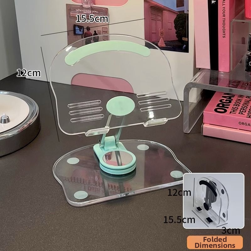 Regulējams galda turētājs telefonam un planšetdatoram, no akrila materiāla, universāla saderība