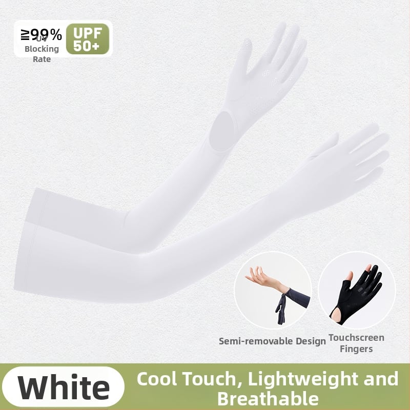Ръкави за открито с UV защита, длан против подхлъзване, едночастен дизайн, пълни пръсти, нейлонов плат
