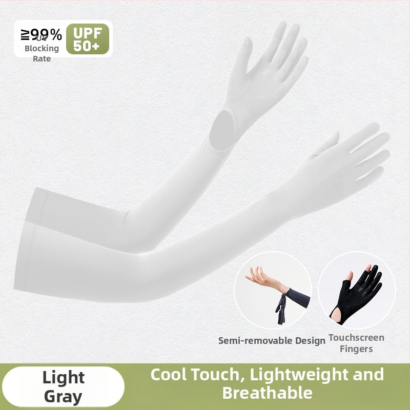 Ръкави за открито с UV защита, длан против подхлъзване, едночастен дизайн, пълни пръсти, нейлонов плат