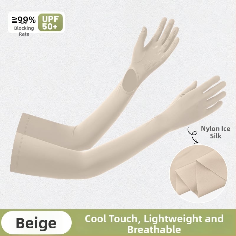 Ръкави за открито с UV защита, длан против подхлъзване, едночастен дизайн, пълни пръсти, нейлонов плат