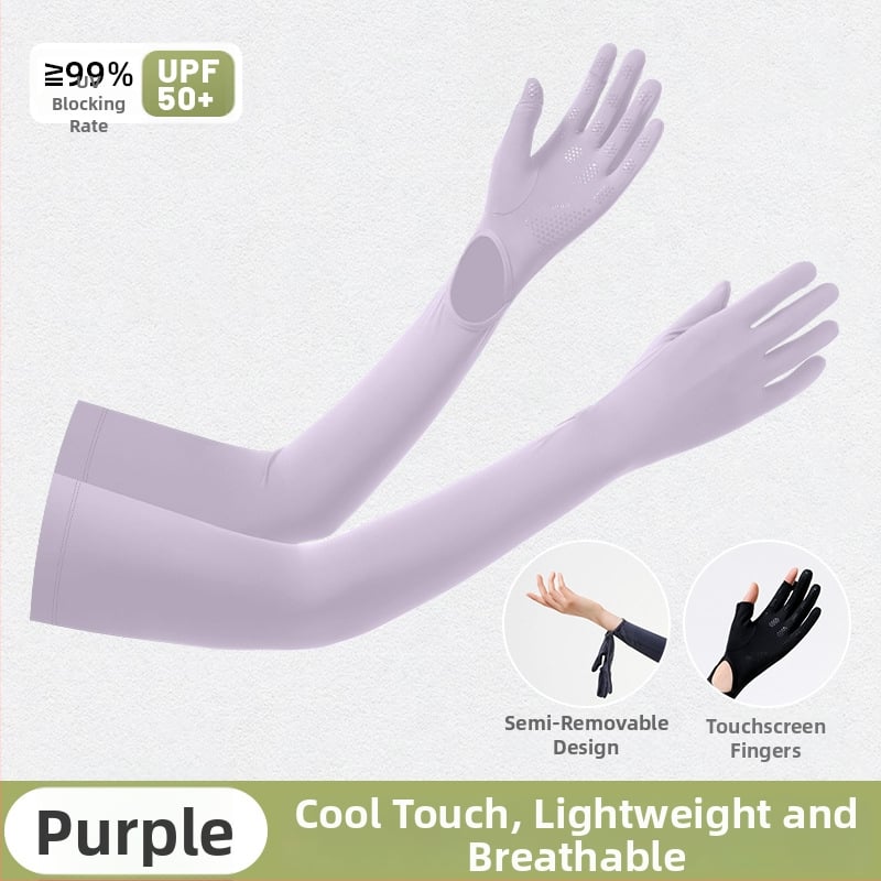Ръкави за открито с UV защита, длан против подхлъзване, едночастен дизайн, пълни пръсти, нейлонов плат