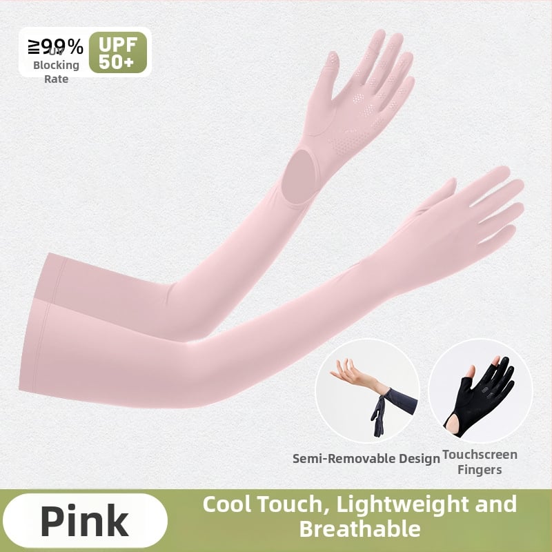 Ръкави за открито с UV защита, длан против подхлъзване, едночастен дизайн, пълни пръсти, нейлонов плат