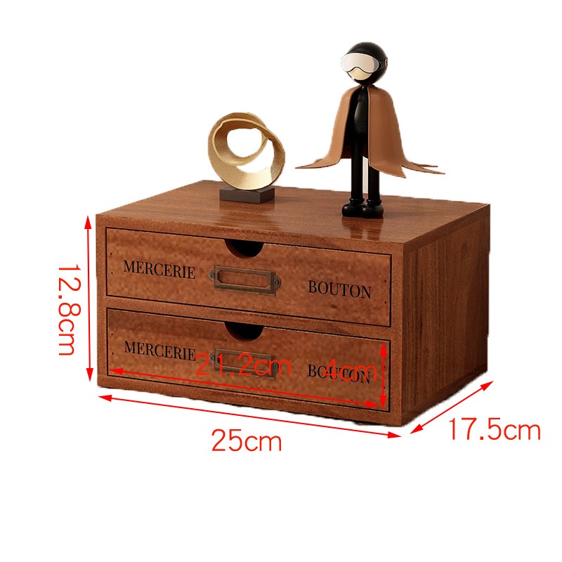 Fa asztali tároló rendező, négy szintes, emelt dizájn, mozgatható, porálló kozmetikai tárolásra