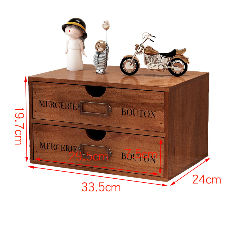 Fa asztali tároló rendező, négy szintes, emelt dizájn, mozgatható, porálló kozmetikai tárolásra