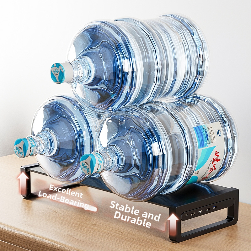 Monitora augstuma statīvs ar plaukta uzglabāšanas vietu darbam ar klēpjdatoru un LCD monitoru, sērija T/B, materiāls: dzelzs/tempered stikls, svars 1.5 kg