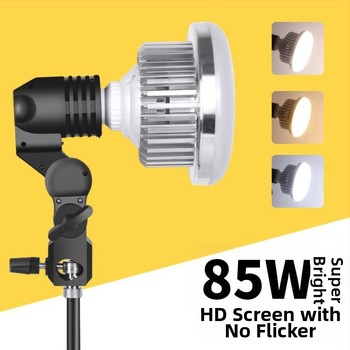 85W LED täiendav valgus live-ülekannete ja fotostsantsile, 220V, LED allikas, E14 pistikühendusega, 3m ulatus