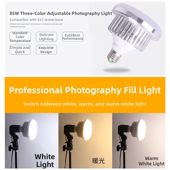 85W LED täiendav valgus live-ülekannete ja fotostsantsile, 220V, LED allikas, E14 pistikühendusega, 3m ulatus