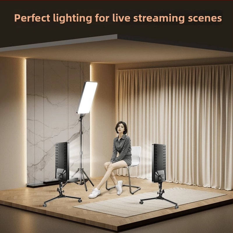 Pārnēsama fotogrāfijas gaisma ar regulējamu spilgtumu un krāsu temperatūru, bez neatkarīgas barošanas