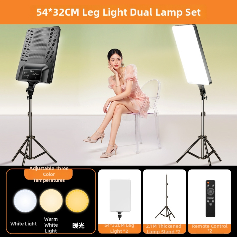 Portatiivne fotograafia valgus reguleeritava heleduse ja värvitemperatuuriga, ilma eraldi toiteallikata