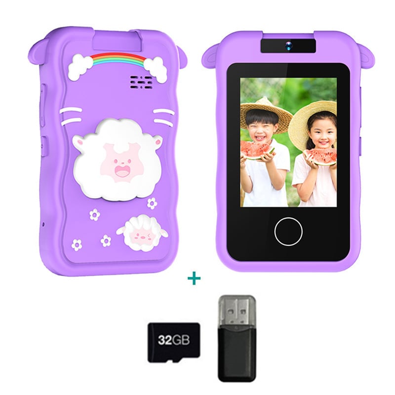 Детска дигитална камера с мобилен стил, обратим дизайн, 24MP снимки, TF карта поддръжка, видеозапис