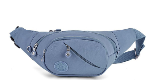 Hibridinė krūtinės/juosmens rankinė telefonui — išorė nailonas, vidus medvilnė, užtrauktukas, vidinės kišenės telefonui ir dokumentams