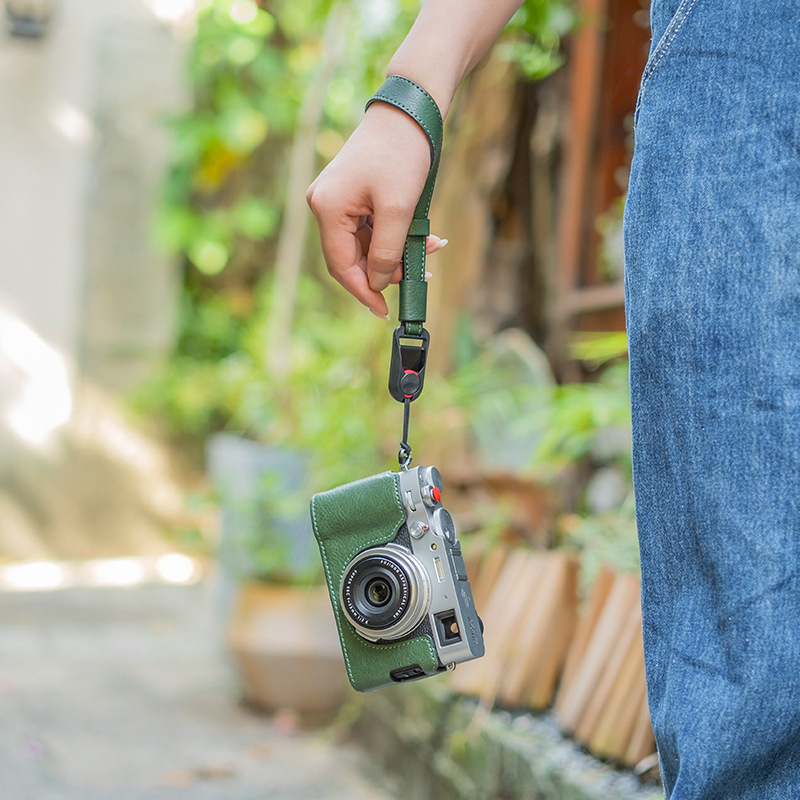 Curea de încheietură din piele pentru cameră, cu eliberare rapidă, compatibilă cu Fuji, Canon, Nikon și Sony
