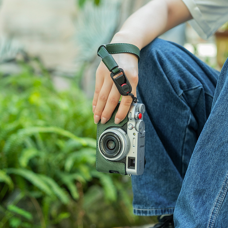 Curea de încheietură din piele pentru cameră, cu eliberare rapidă, compatibilă cu Fuji, Canon, Nikon și Sony