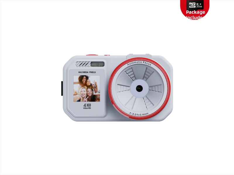 Skaitmeninis fotoaparatas su CMOSS 64MP jutikliu, 18x optinis priartinimas, 4K vaizdo įrašas, dviejų ekranų selfi dizainas