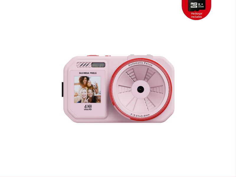 Skaitmeninis fotoaparatas su CMOSS 64MP jutikliu, 18x optinis priartinimas, 4K vaizdo įrašas, dviejų ekranų selfi dizainas