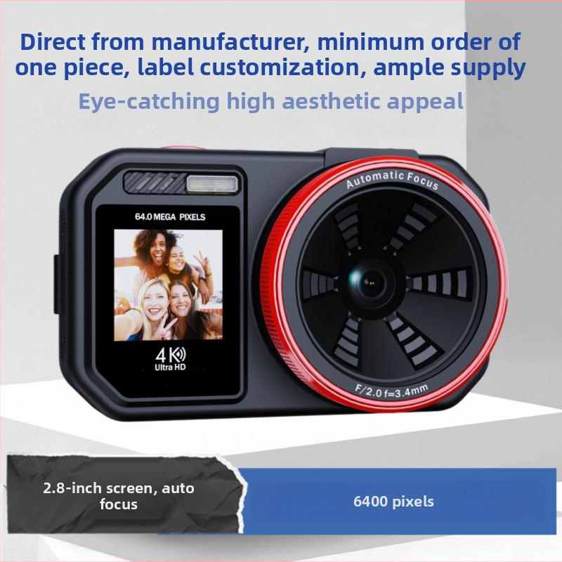 Skaitmeninis fotoaparatas su CMOSS 64MP jutikliu, 18x optinis priartinimas, 4K vaizdo įrašas, dviejų ekranų selfi dizainas