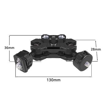 Reguliuojamas magiškos rankos su 1/4 ir 3/8 sriegiais, aliuminio lydinys, apkrova 2-5 kg, svoris 120 g