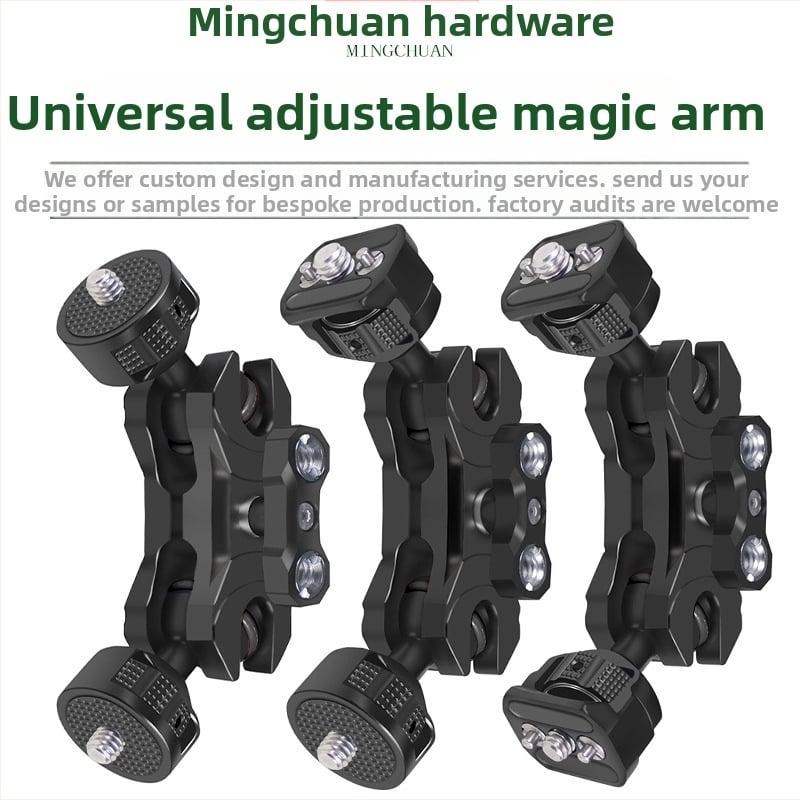 Reguliuojamas magiškos rankos su 1/4 ir 3/8 sriegiais, aliuminio lydinys, apkrova 2-5 kg, svoris 120 g