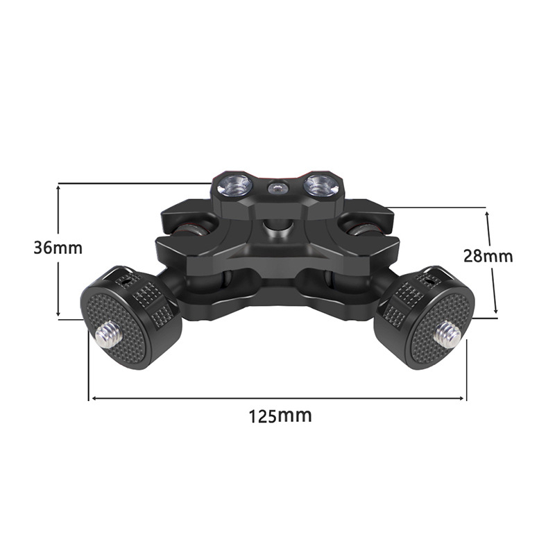 Reguliuojamas magiškos rankos su 1/4 ir 3/8 sriegiais, aliuminio lydinys, apkrova 2-5 kg, svoris 120 g