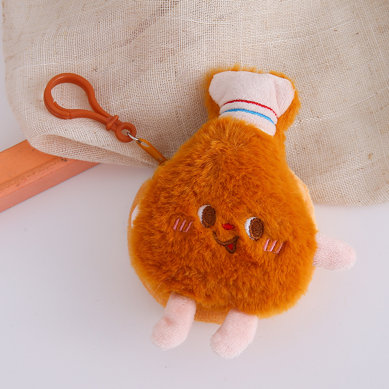 Puha plüss érmetárca anime karikatúra mintával, étel témájú medállal, bélés: vászon