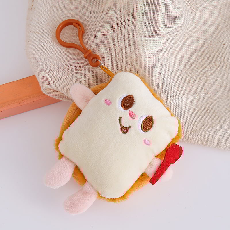 Puha plüss érmetárca anime karikatúra mintával, étel témájú medállal, bélés: vászon