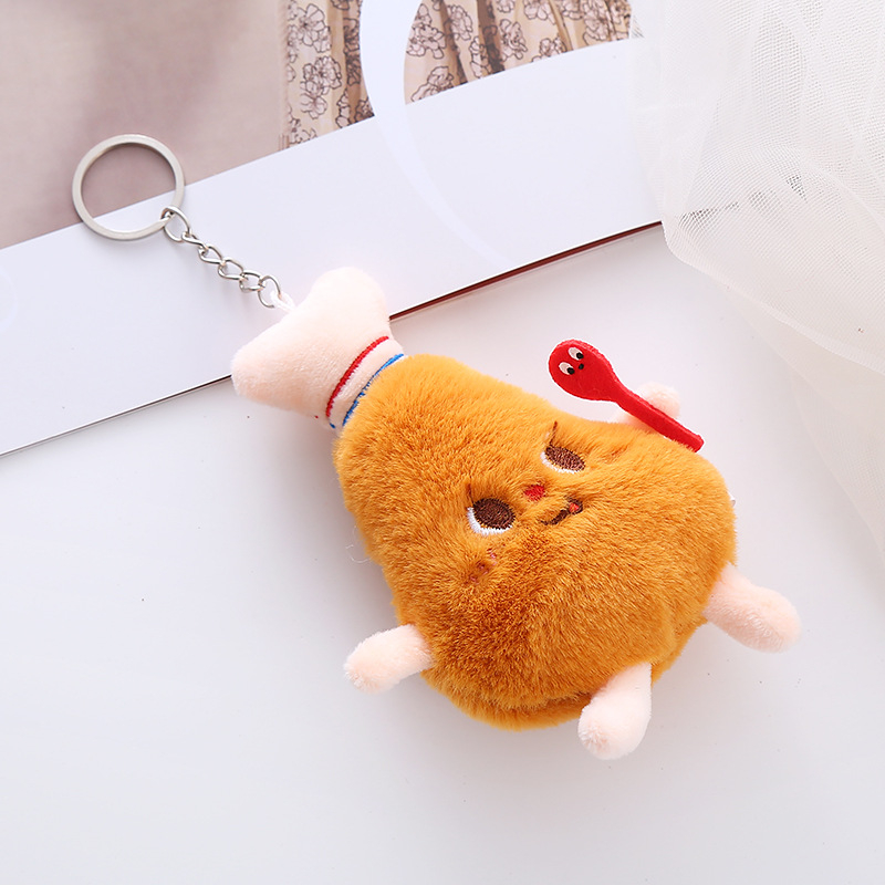 Puha plüss érmetárca anime karikatúra mintával, étel témájú medállal, bélés: vászon